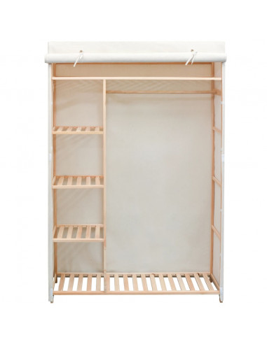 Armadio in Stoffa e Legno di Pino 110x40x170 cm
