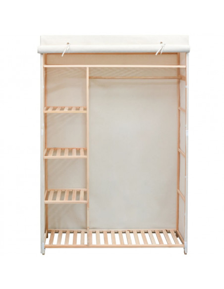 Armadio in Stoffa e Legno di Pino 110x40x170 cm