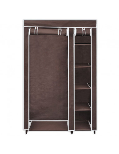 Armadio Guardaroba in Tessuto Marrone