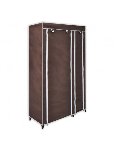 Armadio Guardaroba in Tessuto 2 pz Marrone