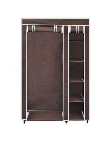 Armadio Guardaroba in Tessuto 2 pz Marrone
