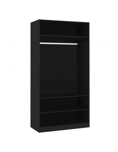 Armadio Nero 100x50x200 cm in Legno Multistrato