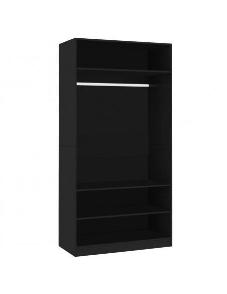 Armadio Nero 100x50x200 cm in Legno Multistrato