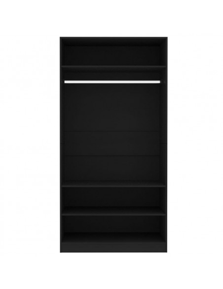 Armadio Nero 100x50x200 cm in Legno Multistrato