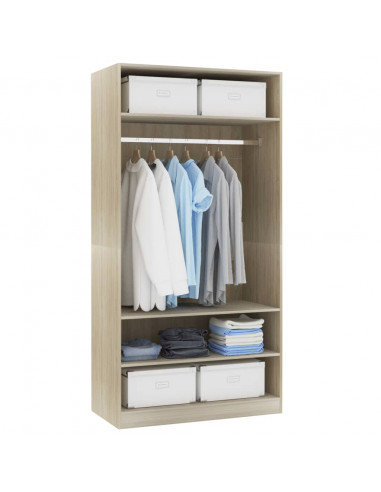 Armadio Rovere Sonoma 100x50x200 cm in Legno Multistrato