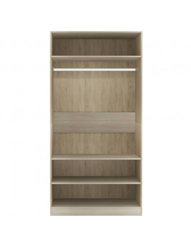 Armadio Rovere Sonoma 100x50x200 cm in Legno Multistrato