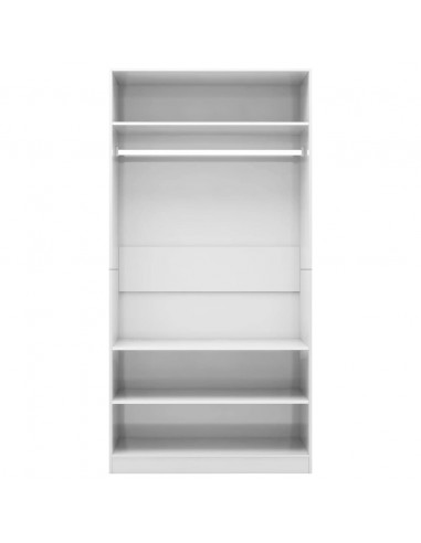 Armadio Bianco Lucido 100x50x200 cm in Legno Multistrato