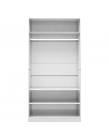 Armadio Bianco Lucido 100x50x200 cm in Legno Multistrato