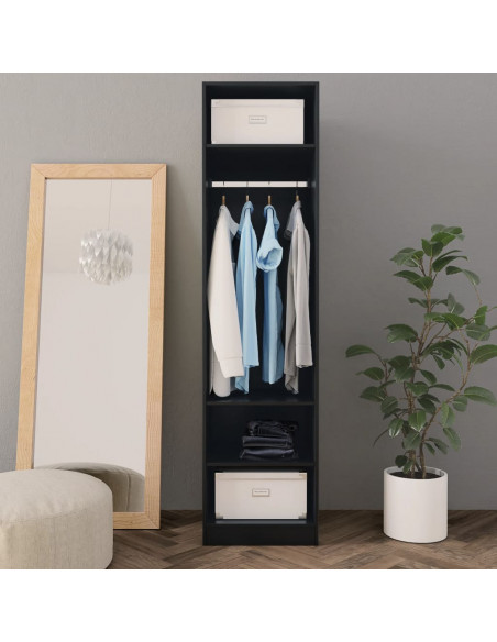 Armadio Nero 50x50x200 cm in Legno Multistrato