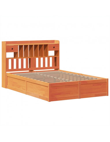 Letto senza Materasso Marrone Cera 140x190 cm in Legno di Pino