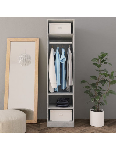 Armadio Grigio Cemento 50x50x200 cm in Legno Multistrato