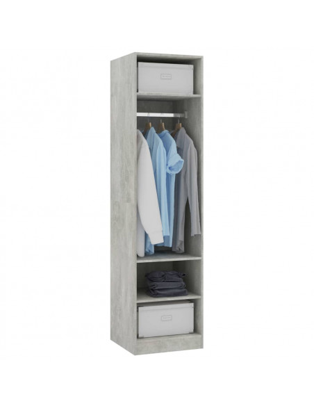 Armadio Grigio Cemento 50x50x200 cm in Legno Multistrato