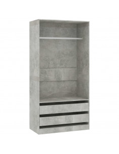 Armadio Grigio Cemento 100x50x200 cm in Legno Multistrato 2