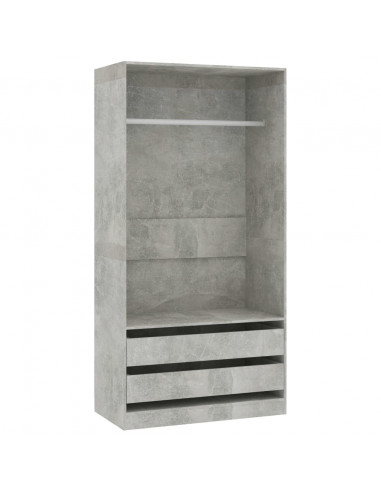 Armadio Grigio Cemento 100x50x200 cm in Legno Multistrato