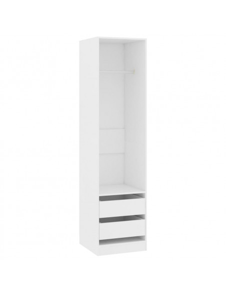 Armadio con Cassetti Bianco 50x50x200 cm in Legno Multistrato