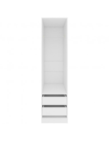 Armadio con Cassetti Bianco 50x50x200 cm in Legno Multistrato