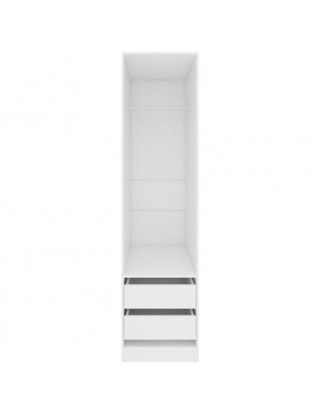 Armadio con Cassetti Bianco 50x50x200 cm in Legno Multistrato