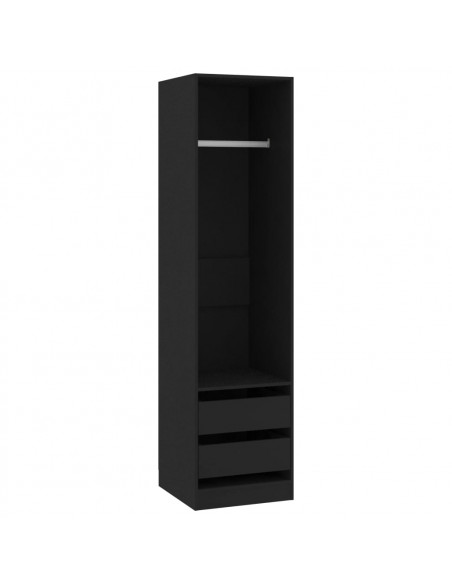 Armadio con Cassetti Nero 50x50x200 cm in Legno Multistrato