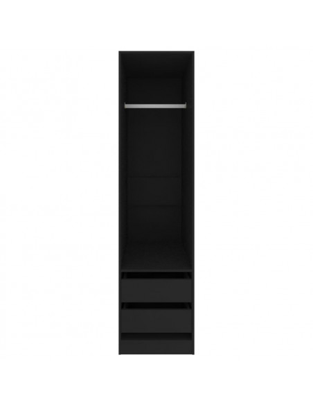 Armadio con Cassetti Nero 50x50x200 cm in Legno Multistrato