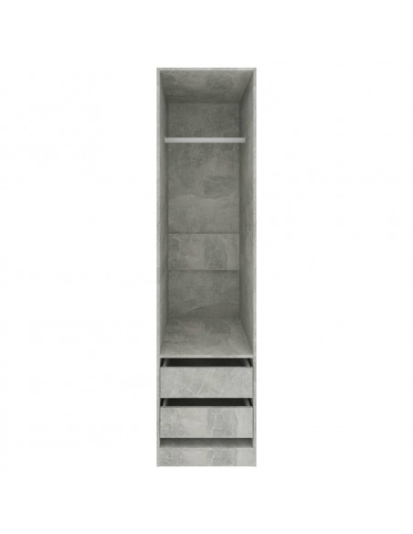 Armadio Cassetti Grigio Cemento 50x50x200 cm Legno Multistrato