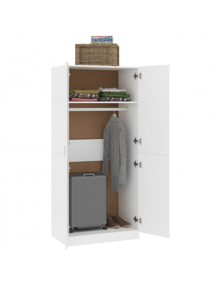 Armadio Bianco 80x52x180 cm in Legno Multistrato