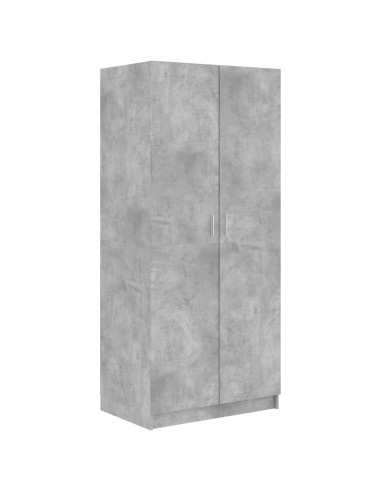 Armadio Grigio Cemento 80x52x180 cm in Legno Multistrato