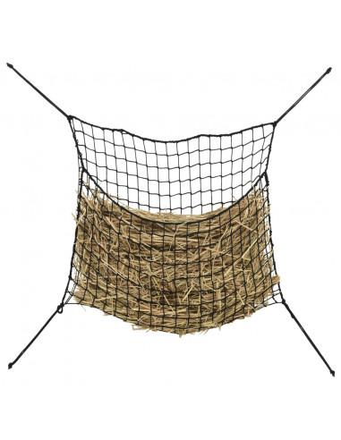 Reti da Fieno 2pz Rettangolari Neri 100x90 cm in PP