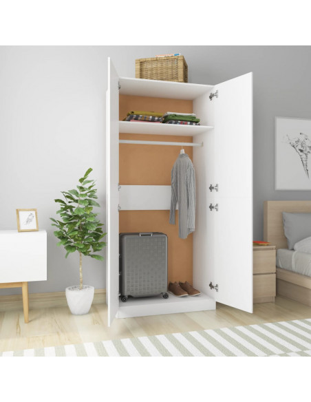 Armadio Bianco 90x52x200 cm in Legno Multistrato