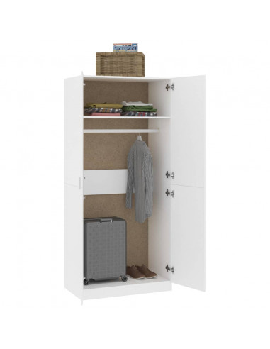 Armadio Bianco 90x52x200 cm in Legno Multistrato