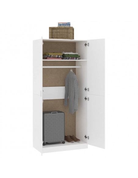 Armadio Bianco 90x52x200 cm in Legno Multistrato