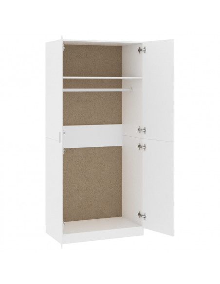 Armadio Bianco 90x52x200 cm in Legno Multistrato