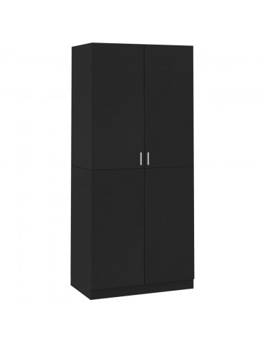 Armadio Nero 90x52x200 cm in Legno Multistrato