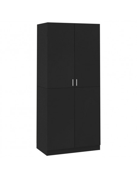 Armadio Nero 90x52x200 cm in Legno Multistrato