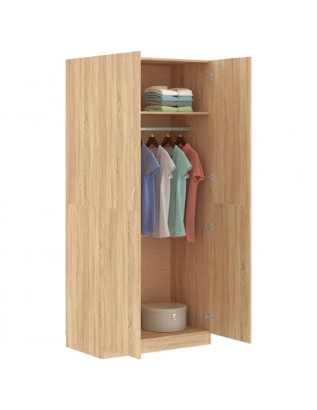 Armadio Rovere Sonoma 90x52x200 cm in Legno Multistrato