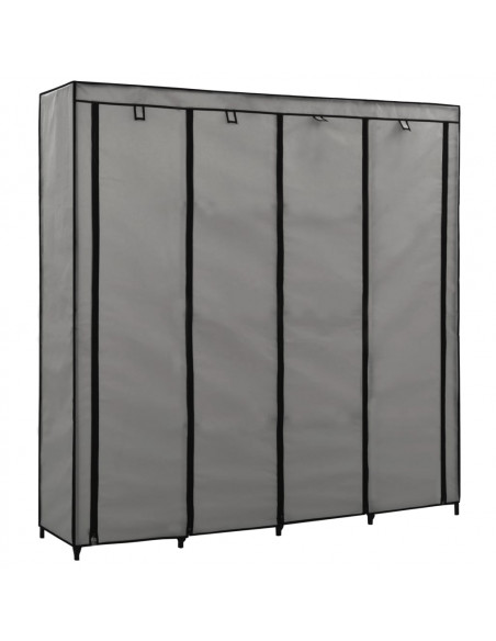 Guardaroba con 4 Scomparti Grigio 175x45x170 cm