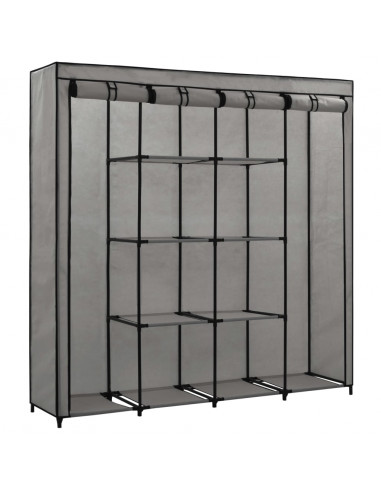 Guardaroba con 4 Scomparti Grigio 175x45x170 cm