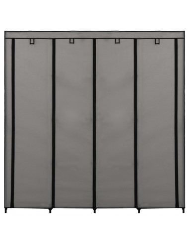 Guardaroba con 4 Scomparti Grigio 175x45x170 cm