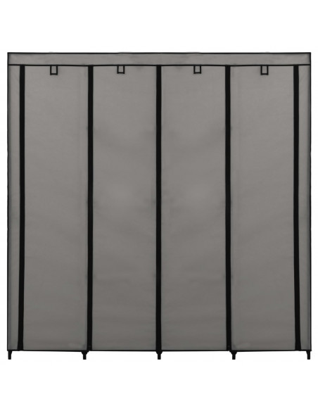 Guardaroba con 4 Scomparti Grigio 175x45x170 cm