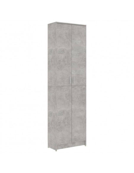 Armadio Corridoio Grigio Cemento 55x25x189 cm Legno Multistrato