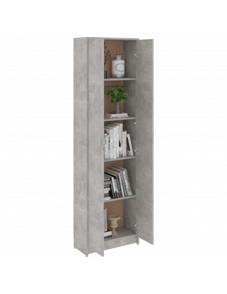 Armadio Corridoio Grigio Cemento 55x25x189 cm Legno Multistrato