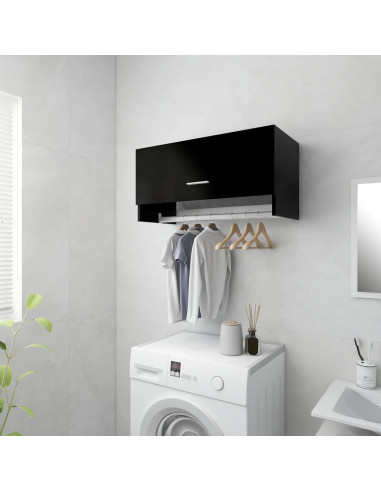 Armadio Nero 70x32,5x35 cm in Legno Multistrato