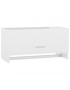 Armadio Bianco Lucido 70x32,5x35 cm in Legno Multistrato 2
