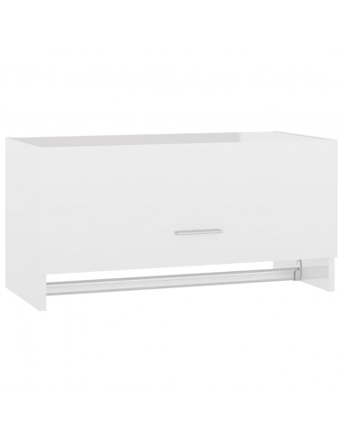 Armadio Bianco Lucido 70x32,5x35 cm in Legno Multistrato