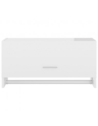 Armadio Bianco Lucido 70x32,5x35 cm in Legno Multistrato