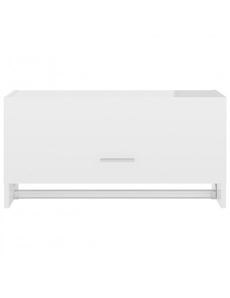 Armadio Bianco Lucido 70x32,5x35 cm in Legno Multistrato