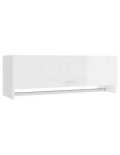 Armadio Bianco Lucido 100x32,5x35 cm in Legno Multistrato 2
