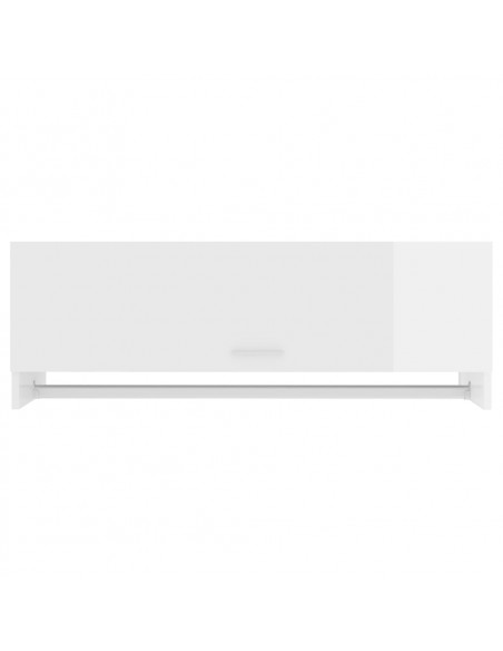 Armadio Bianco Lucido 100x32,5x35 cm in Legno Multistrato