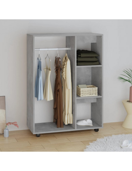 Armadio Grigio Cemento 80x40x110 cm in Truciolato