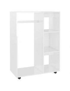 Armadio Bianco Lucido 80x40x110 cm in Legno Multistrato 2