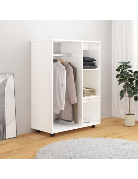 Armadio Bianco Lucido 80x40x110 cm in Legno Multistrato